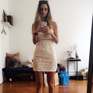 Blush Floral Embroidered Dress Sleeveless